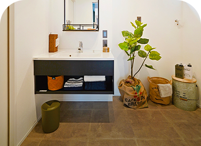 汚れにくい洗面台&フロアタイル