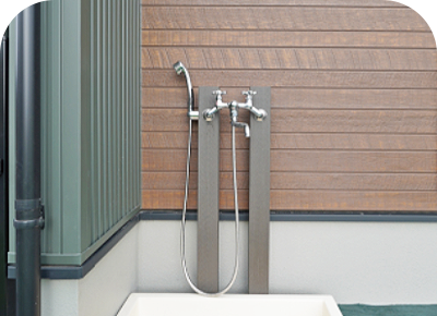 温水も使えるペット用シャワー付き水栓